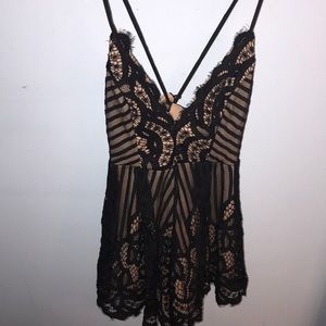 Black PrincessPolly lace romper